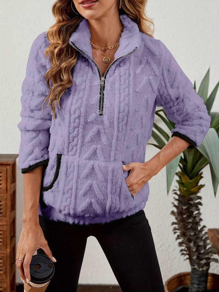 Naama - Halb Reißverschluss Pullover Mit Tasche