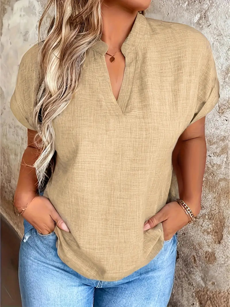 Rosabelle - Lässige Bluse Mit V Ausschnitt