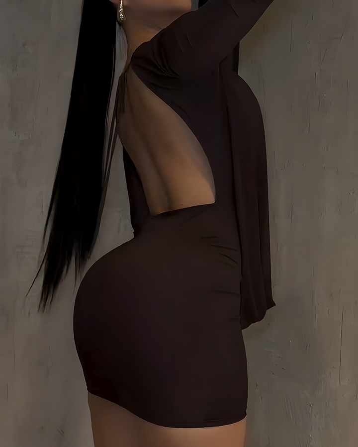 Nixlyn – Minikleid aus Mesh mit V-Ausschnitt und Rückenausschnitt