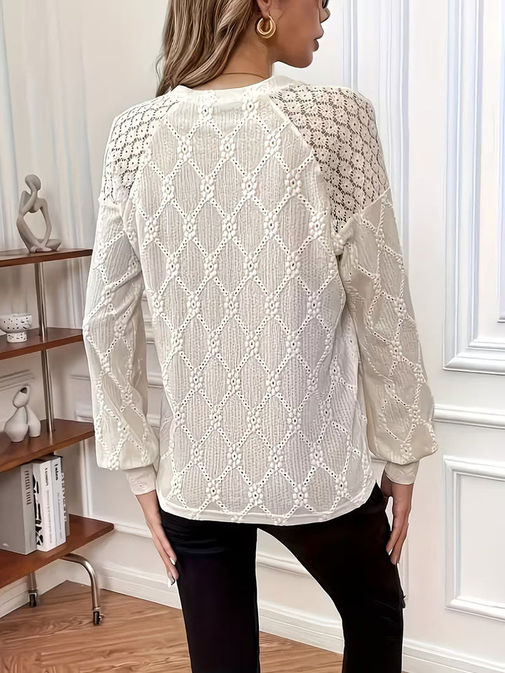 Carys – Gemusterte Bluse Mit Langen Ärmeln