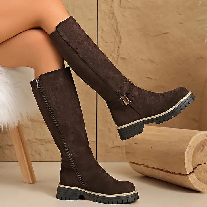 Laneya – Kniehohe Stiefel Mit Reißverschluss