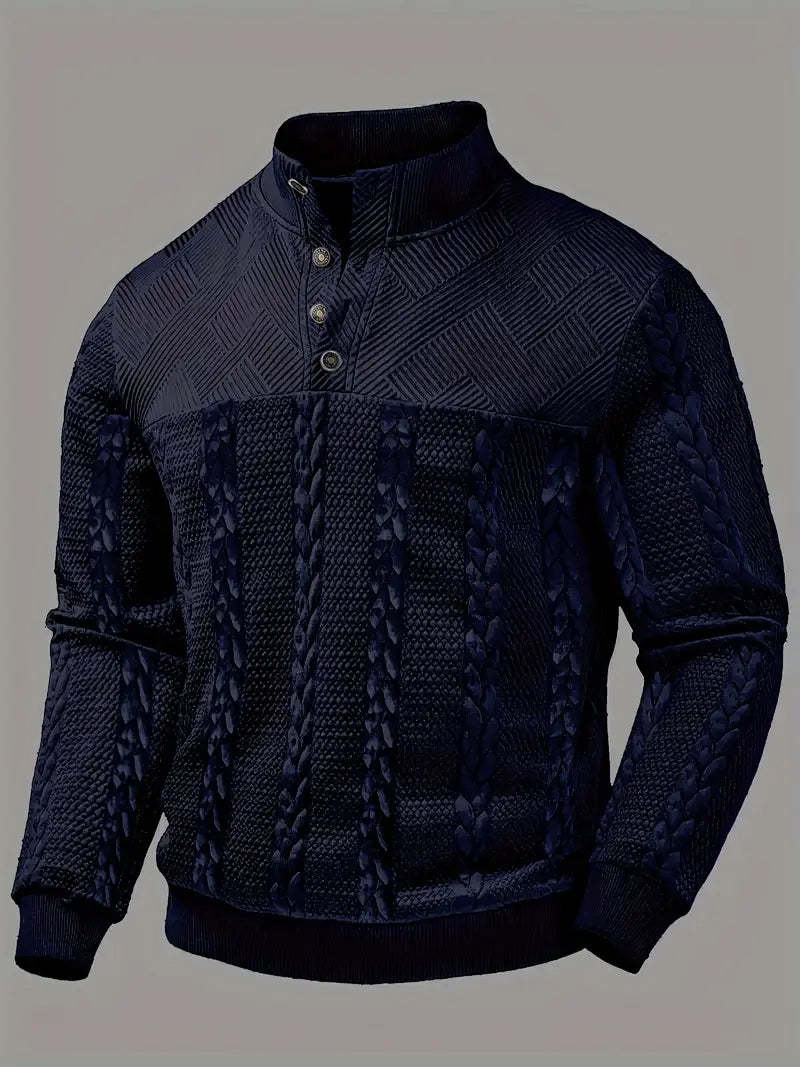 Dawson – Langärmeliger Henley Pullover Mit Streifenmuster
