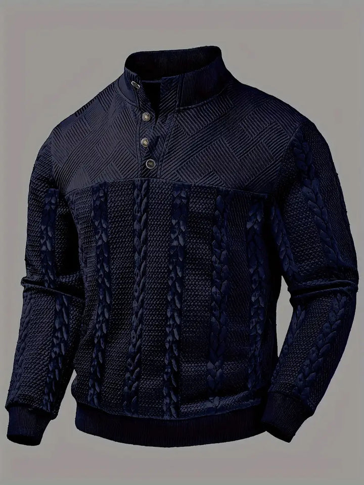 Dawson – Langärmeliger Henley Pullover Mit Streifenmuster