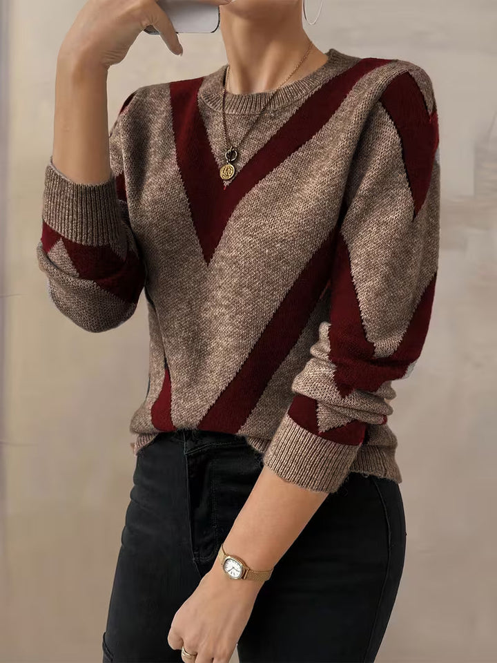 Minaza – Pullover Mit Rundhalsausschnitt Und Geometrischem Muster