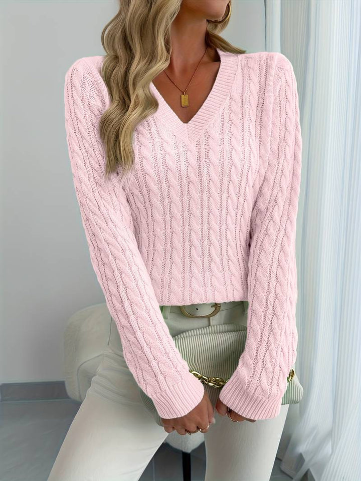 Sivanit - Langärmeliger Strick Pullover Mit Rippmuster