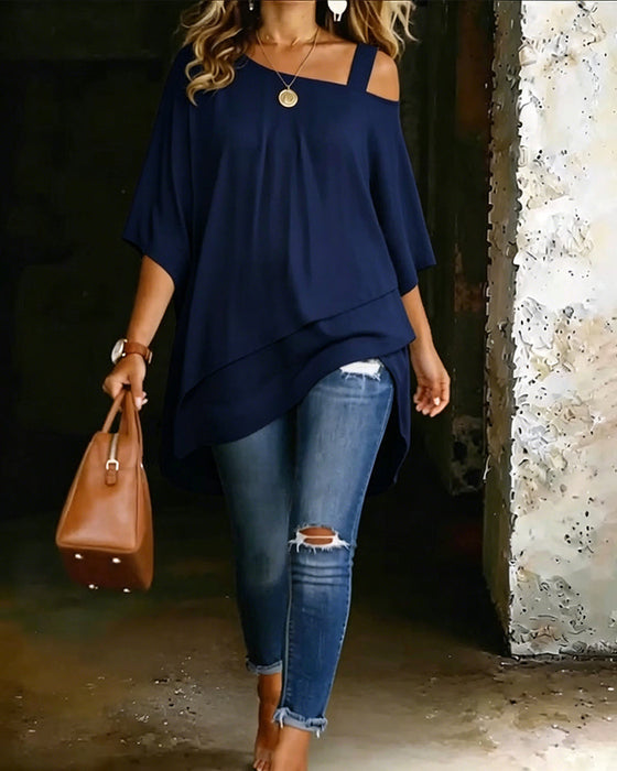 Aurona - Lässige Schulterfreie Bluse Mit Asymmetrischem Schnitt