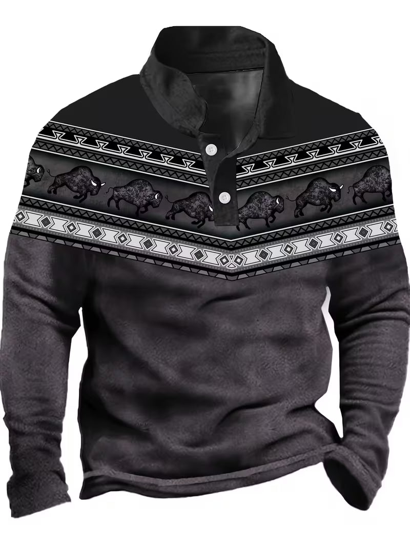 Tamas – Lässiges Vintage Polo Hemd Mit 3D-Druck