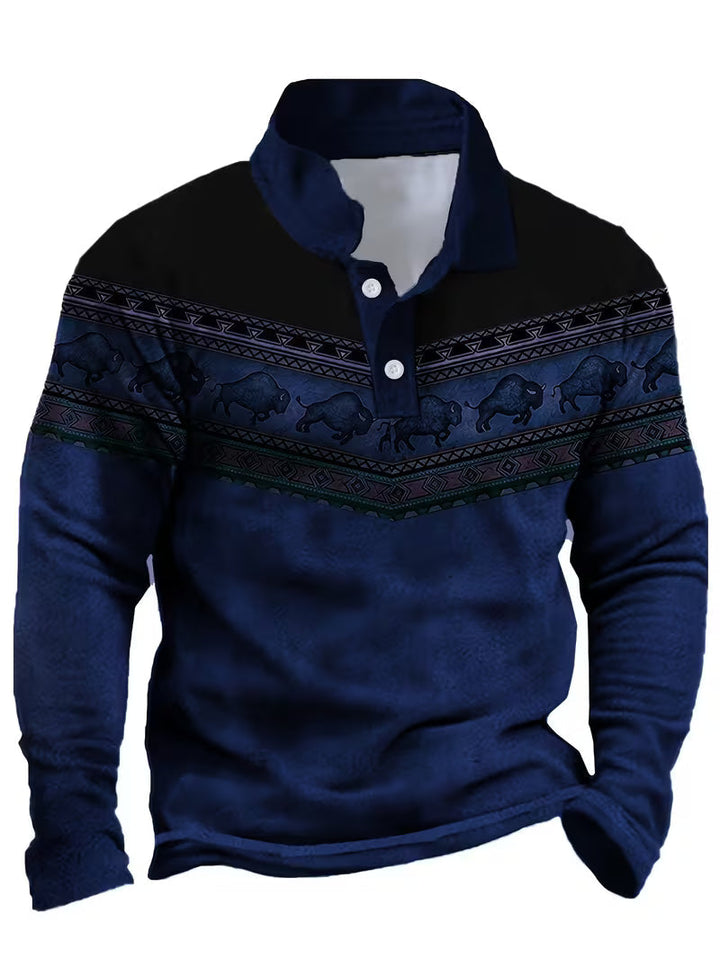 Tamas – Lässiges Vintage Polo Hemd Mit 3D-Druck