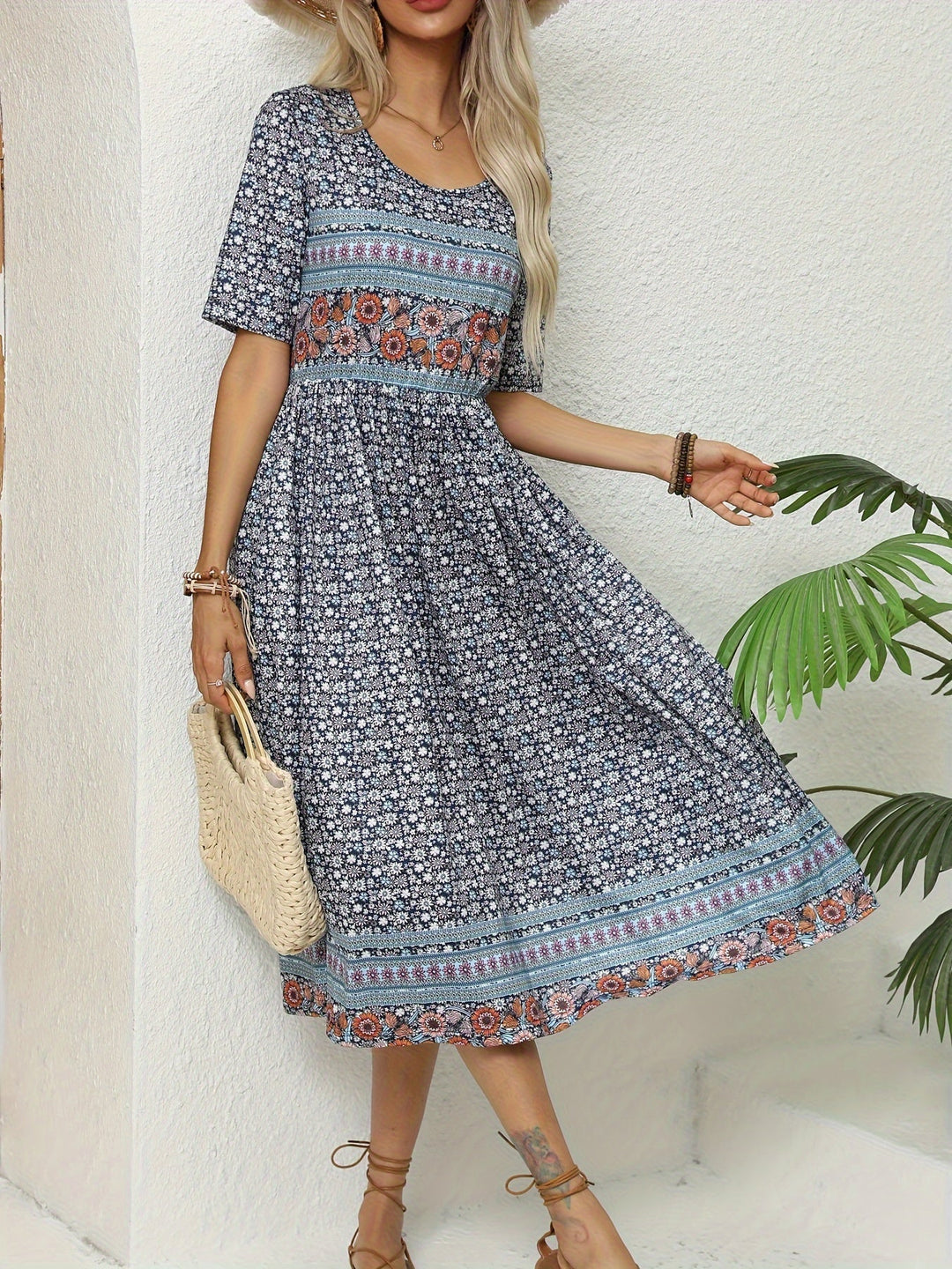 Jeeni – Kurzärmeliges Kleid Mit Blumenmuster