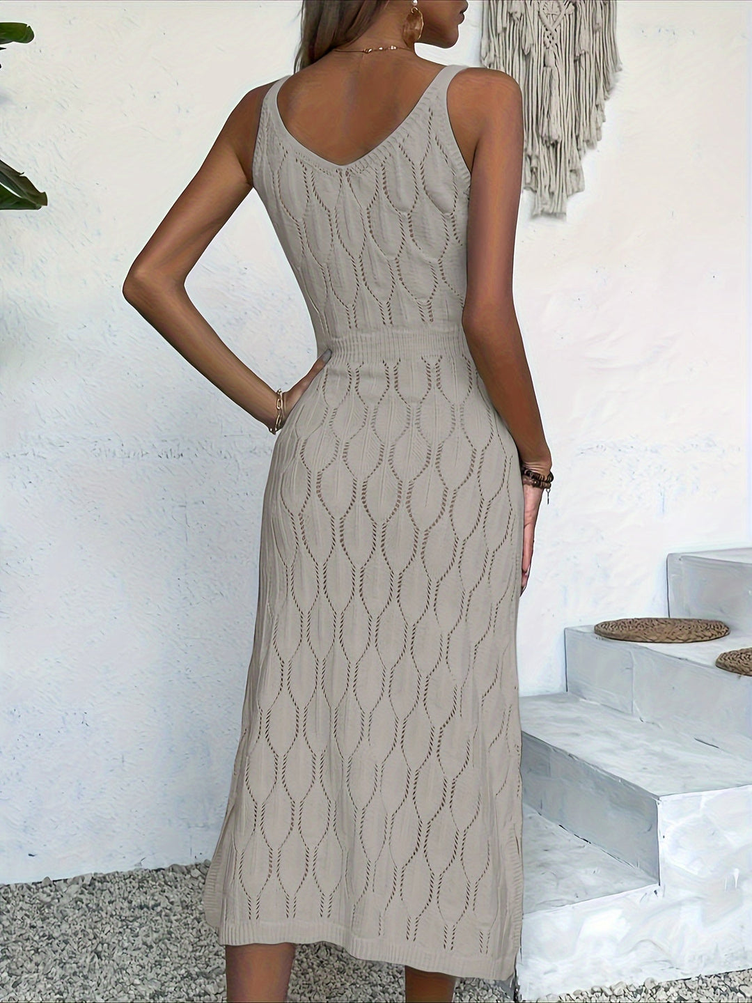 Luciana - Ärmelloses Langes Strickkleid Im Mantelstil