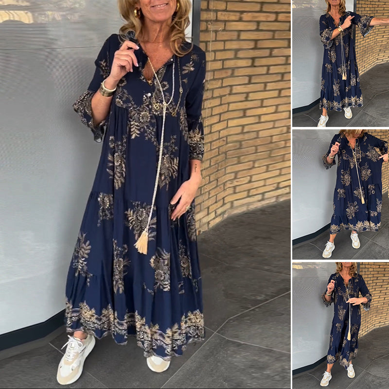 Hypatia – Vintage Kleid Mit V-Ausschnitt