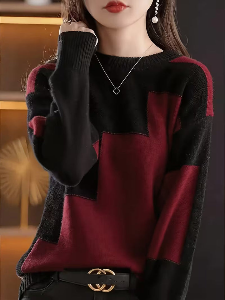 Marvelle – Langarm Pullover Mit Rundhalsausschnitt Und Farbblöcken