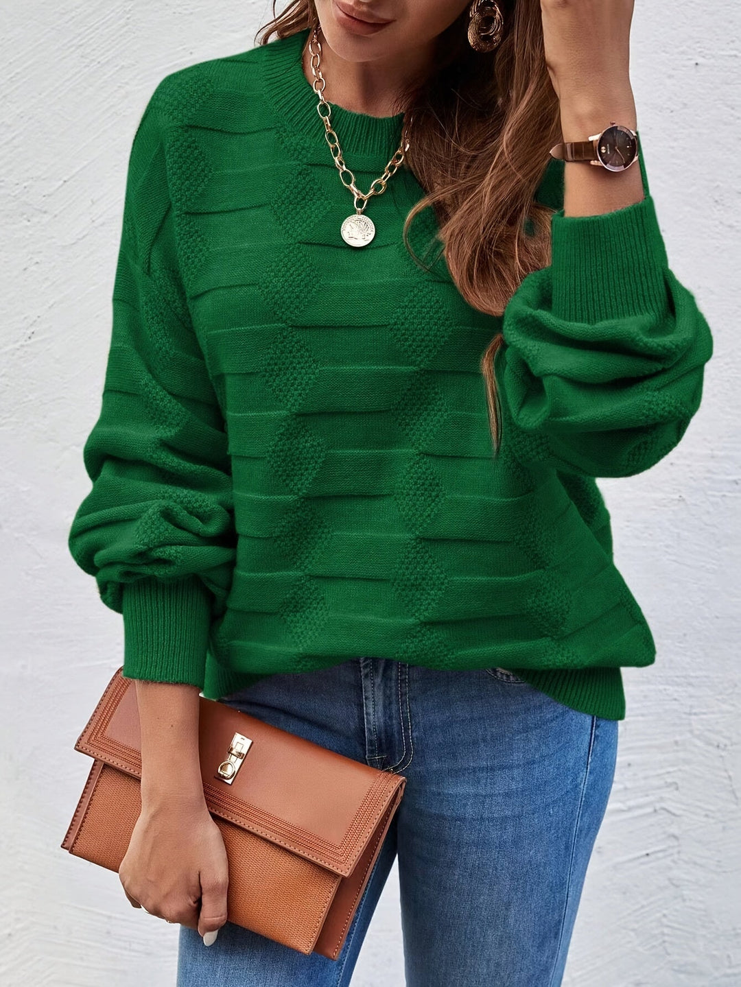 Annastina - Lässiger Langarm Pullover Mit Rundhalsausschnitt