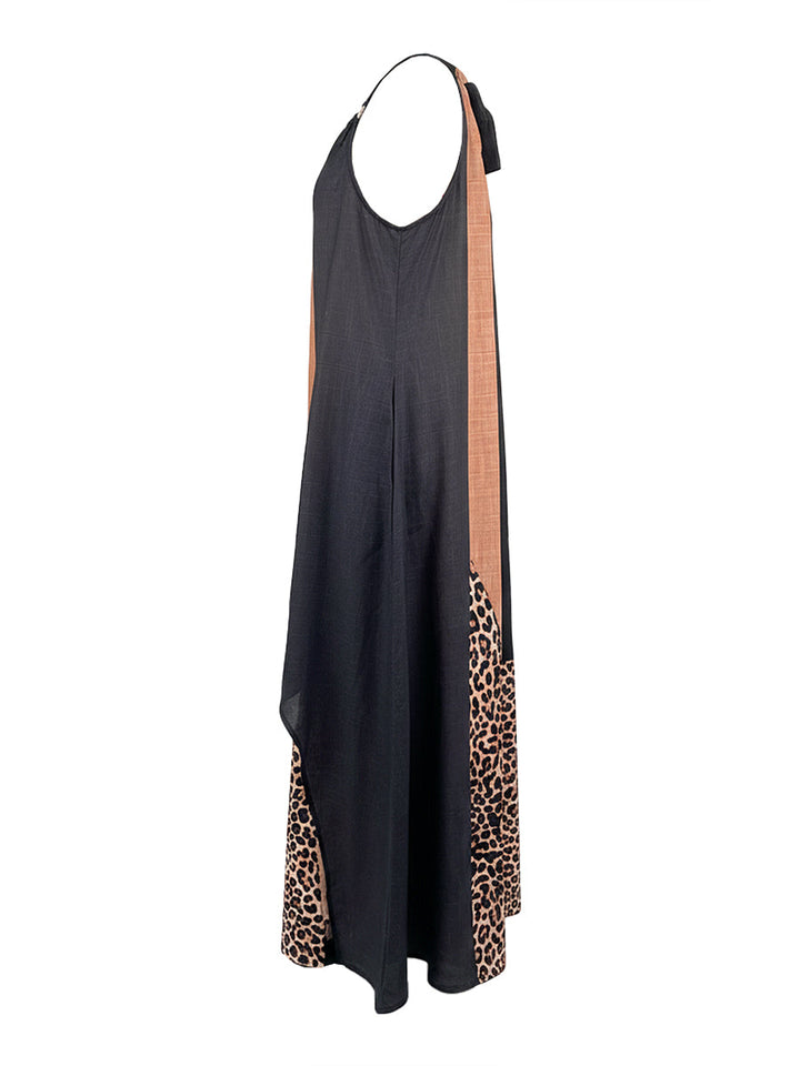 Terina – Maxikleid Mit Einsätzen Im Leopardenmuster