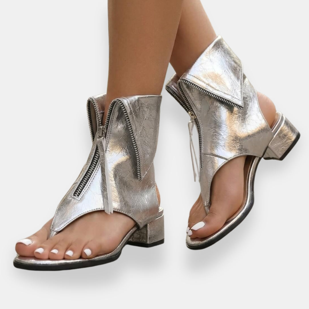 Sadiya - Sandale Mit Metallreißverschluss