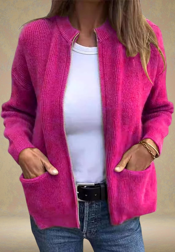 Marsha – Herbst Strickjacke Mit Reißverschluss