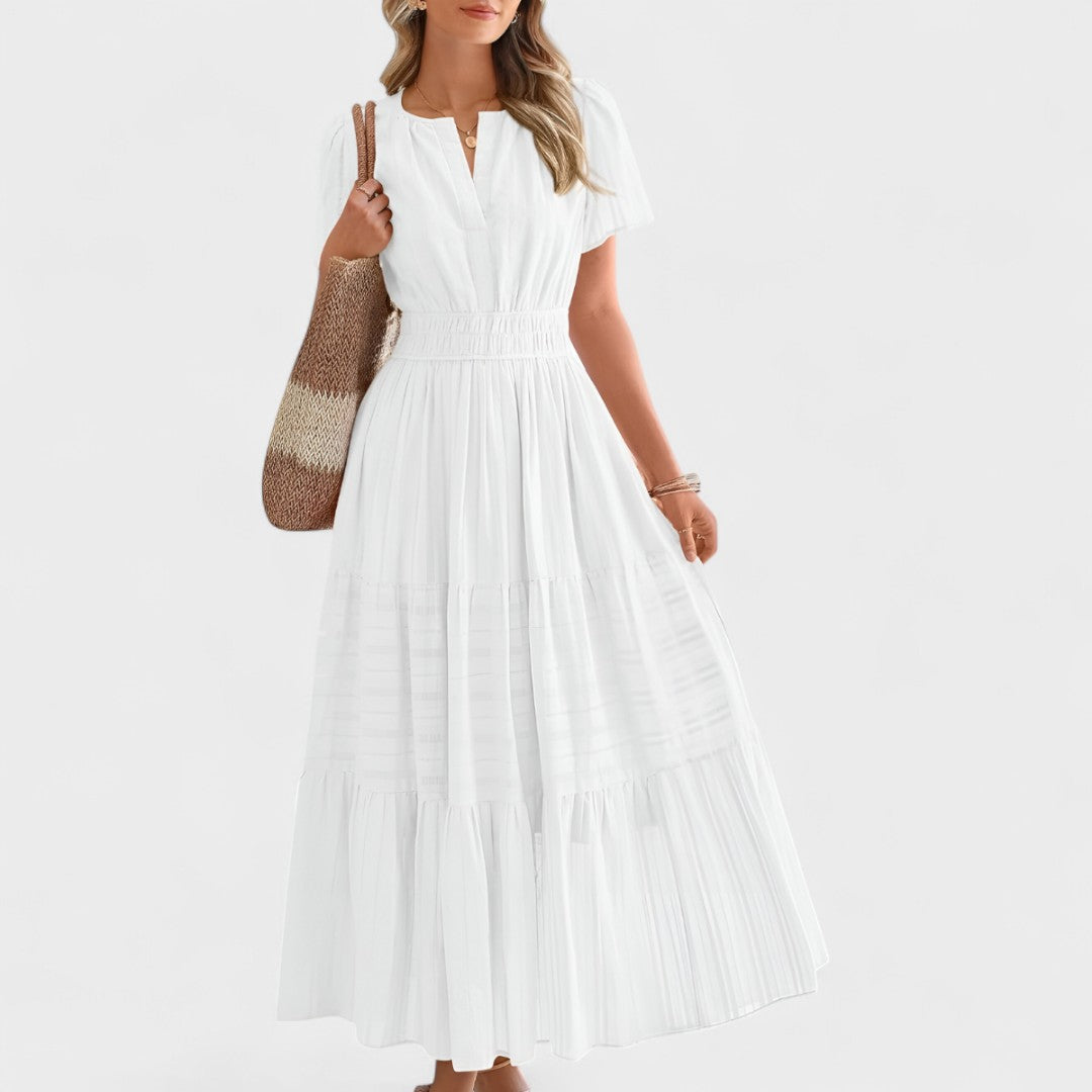 Maura - Sommerliches Maxikleid Mit kurzen Ärmeln