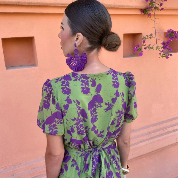 Ilze – Langes Kleid Mit Blumen Muster