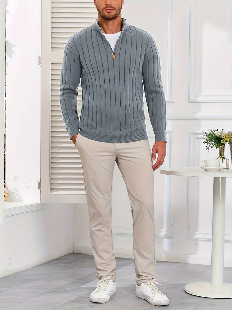 Yedidya - Lässiger Langarm Strick Pullover