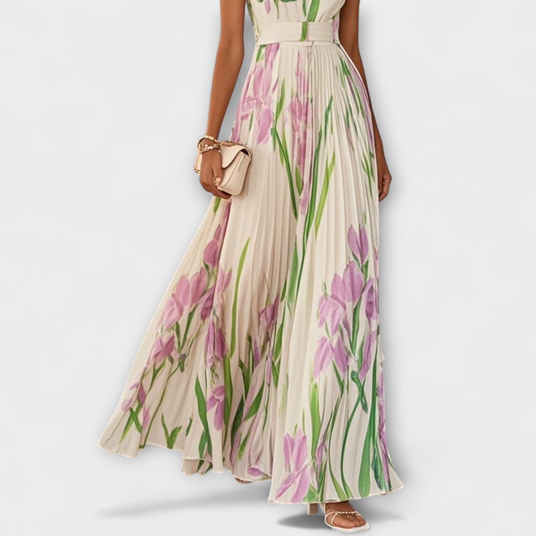 Tressa – Stilvolles Armelloses Blumen Kleid