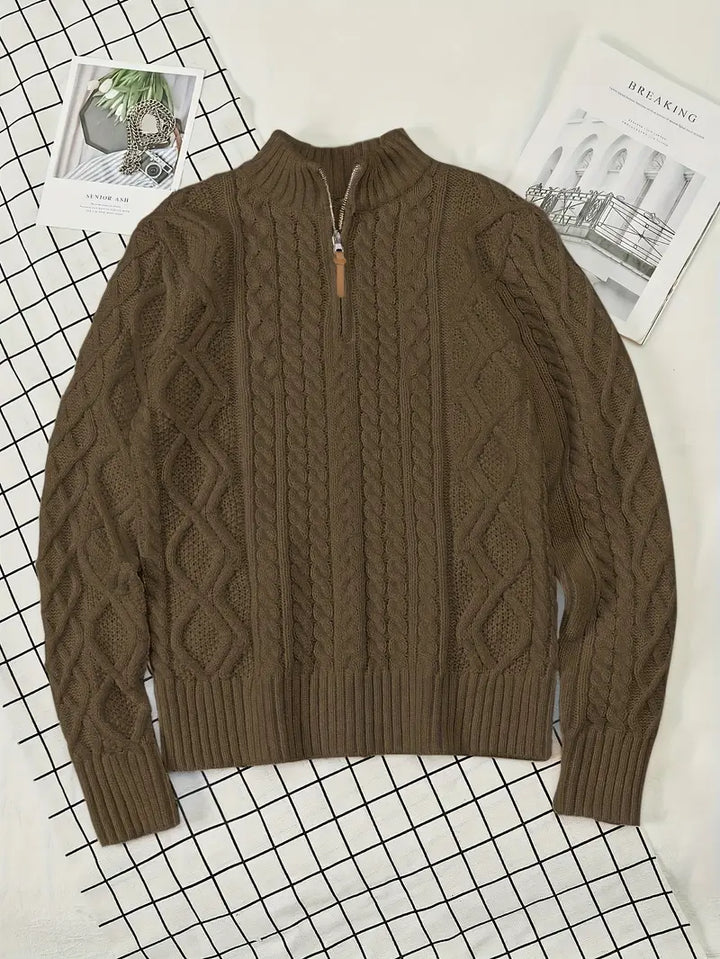 Rabada – Strickpullover Mit Halbem Reißverschluss Und Stehkragen