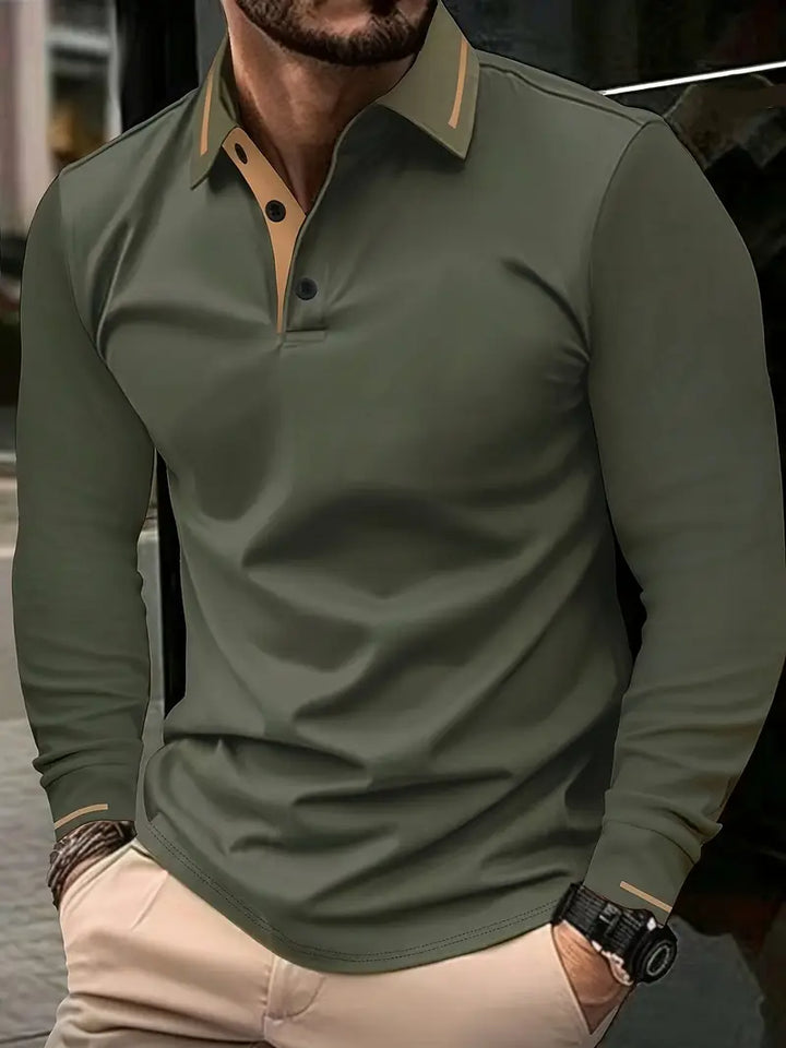 Karunaratne – Stilvolles Langarm Polo Hemd