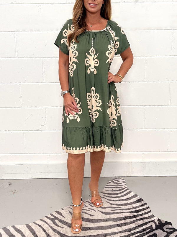 Ranee - Kleid Mit Geometrischem Muster Und Quadratischem Ausschnitt