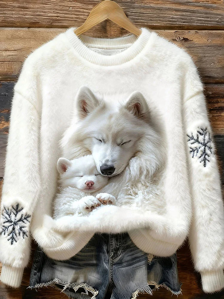 Chenit - Tier Hund Kunstdruck Flanell Sweatshirt