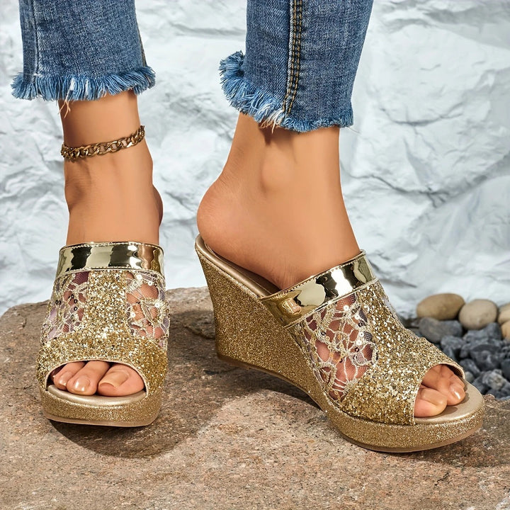 Alexis – Elegante Sandaletten Mit Spitzenbesatz Und Hohem Absatz