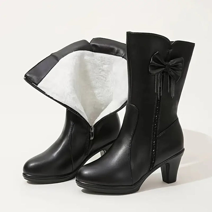 Nuccia - Vintage Lederstiefel Mit Schleife