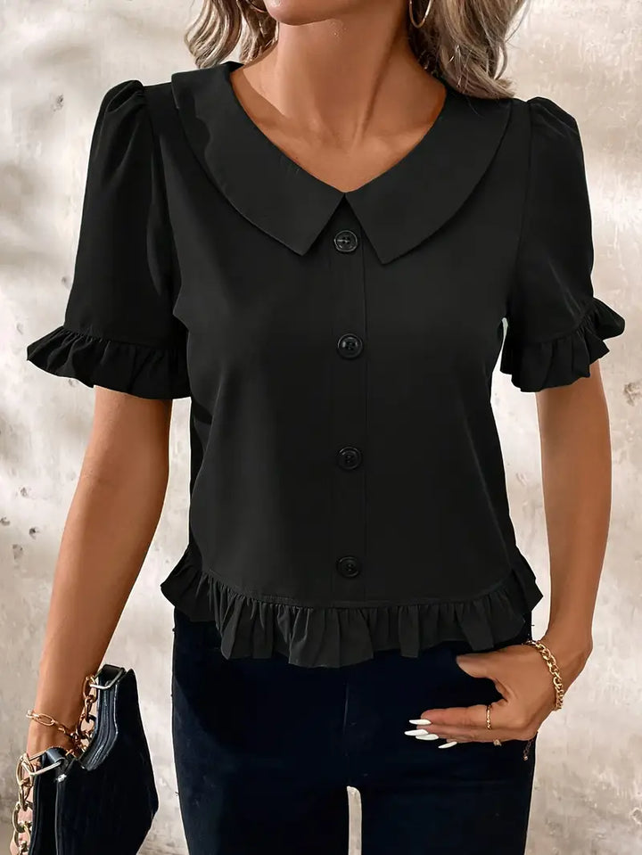 Foteini - Elegante Bluse Mit Kurzen Ärmeln