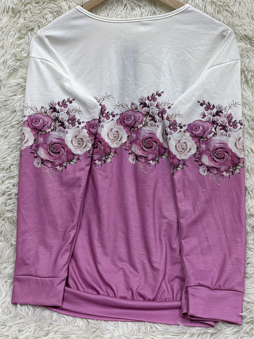 Shlomina – Sweatshirt Mit Rosenprint Und Halbem Reißverschluss