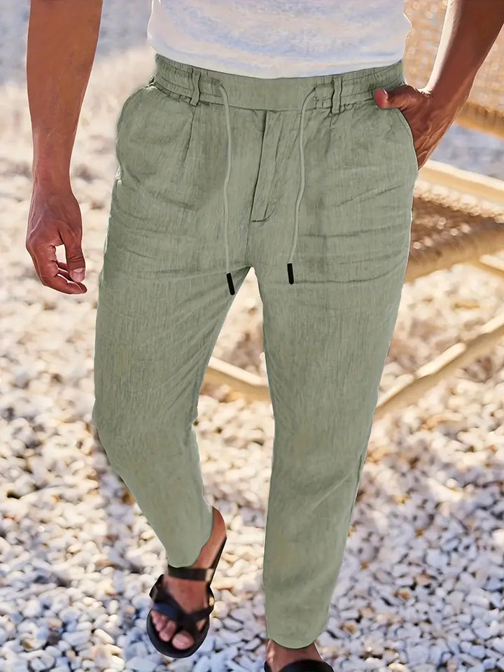 Nichols – Locker Sitzende Hose Aus Leinen Mit Kordelzug