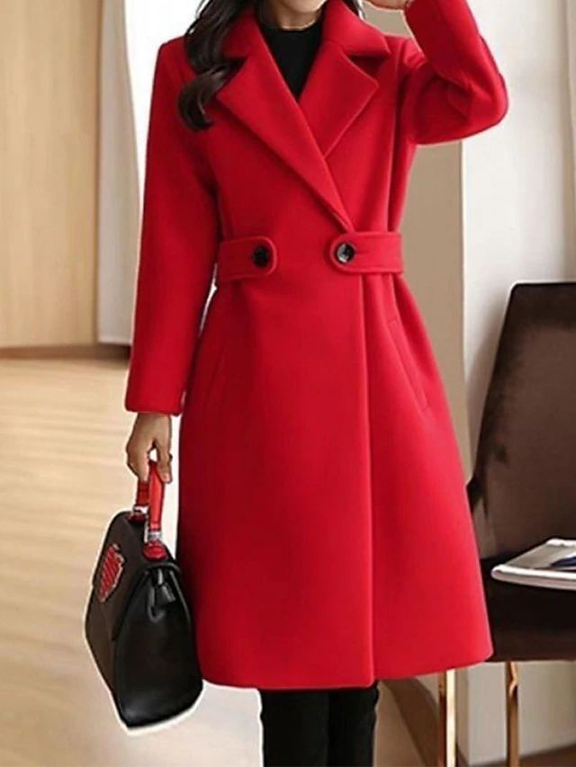 Aella – Eleganter Langer Wollmantel