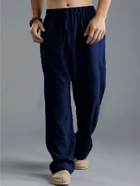 Jooa - Atmungsaktive Lockere Sport Hose Aus Leinen Mit Kordelzug
