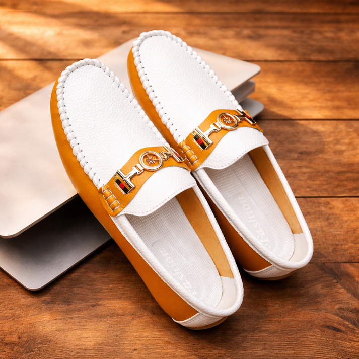 Stewart – Moderne Zweifarbige Leder Loafer