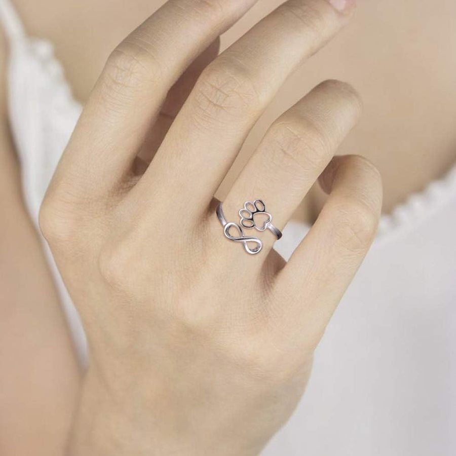 HeartPaw – Handgefertigter Ring mit Pfote und Herz