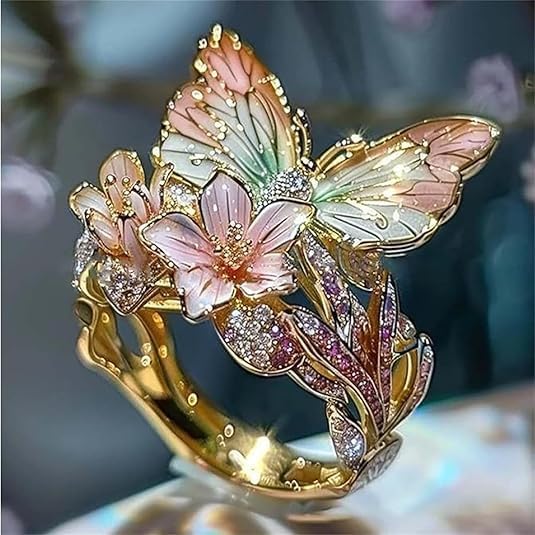 PetalWings – Naturinspirierter Schmetterlingsring mit Zirkonia