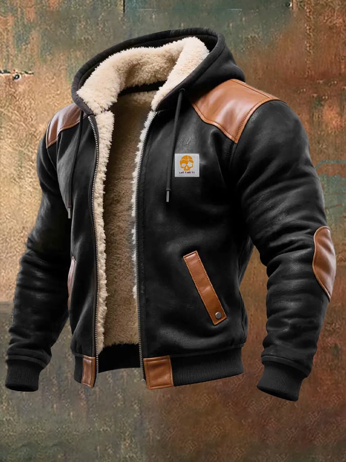 Blundell – Warme Vintage Jacke Aus Wildleder Und Leder