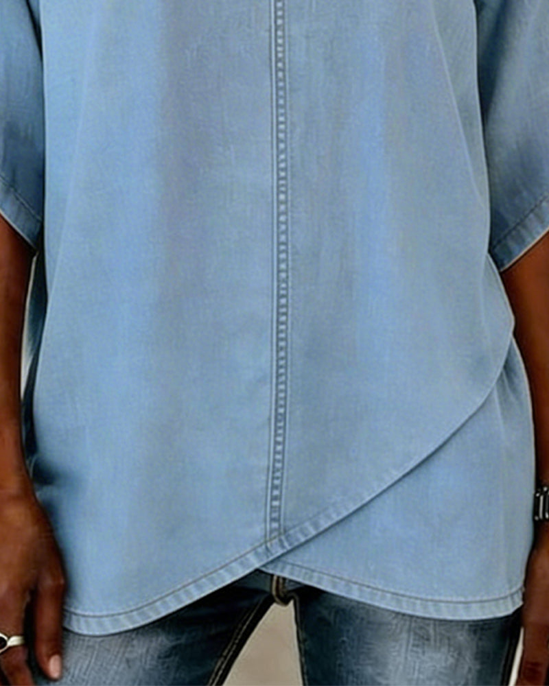 Laritza - Lässiges Jeans Oberteil Mit V-Ausschnitt