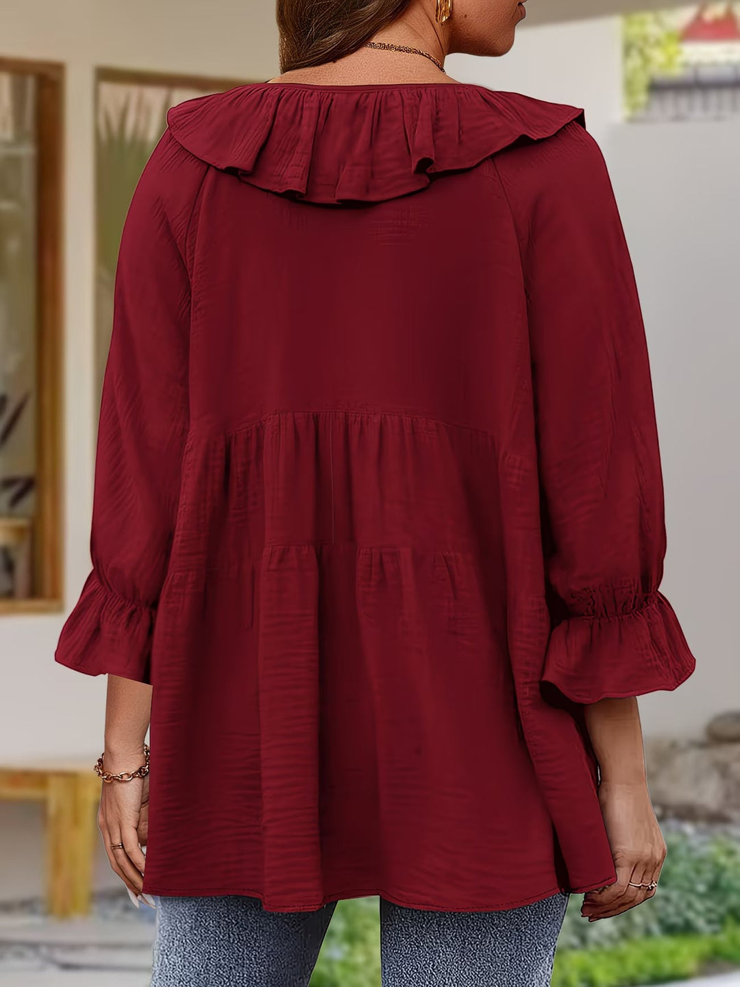 Garbine – Elegante Bluse Mit Rüschen Am Ausschnitt