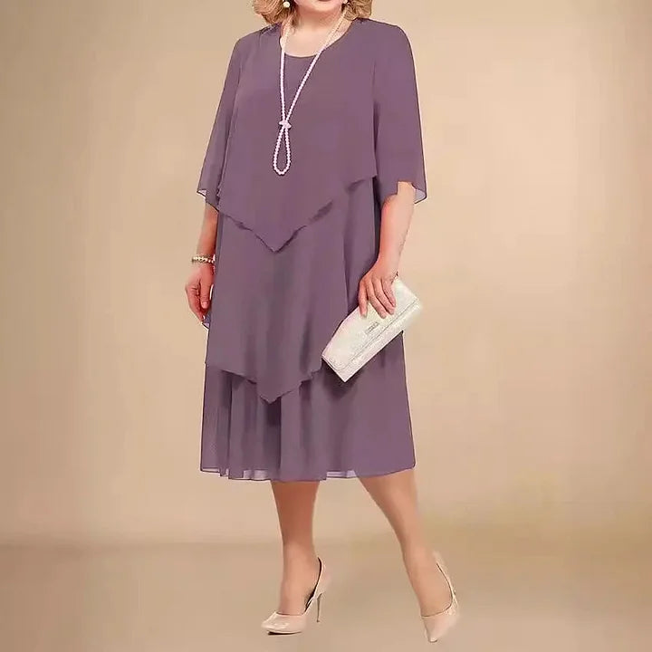 Leva – Elegantes Lappen Kleid Mit Unregelmäßigen Lagen