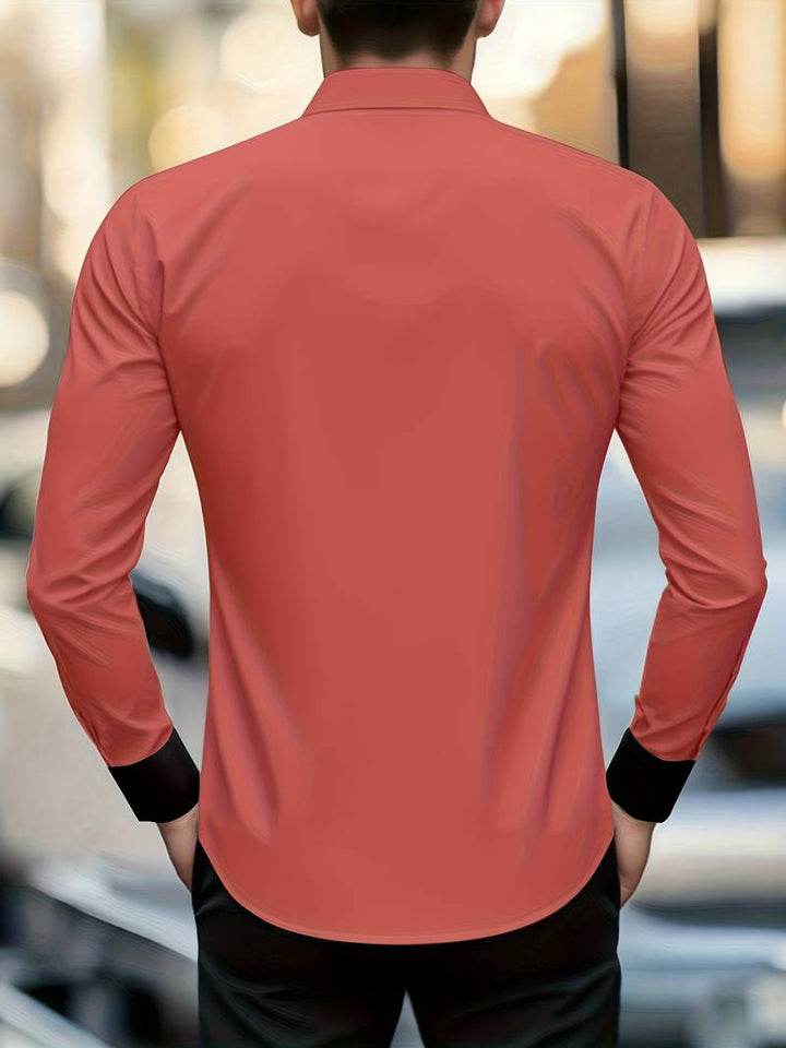 Shoval - Elegantes Langarm Hemd Mit Knopfleiste