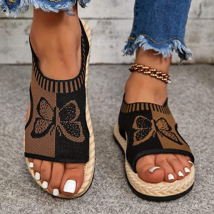 khulood - Bequeme Flache Sandalen Mit Schmetterlingsmuster