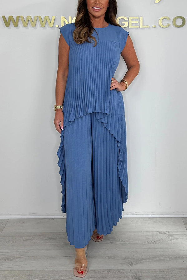 Blithe – Plissiertes Midi Oberteil Und Weit Geschnittene Hose