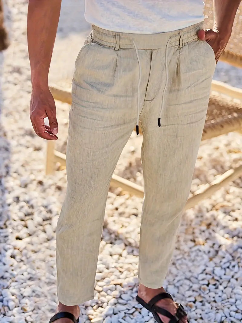Nichols – Locker Sitzende Hose Aus Leinen Mit Kordelzug