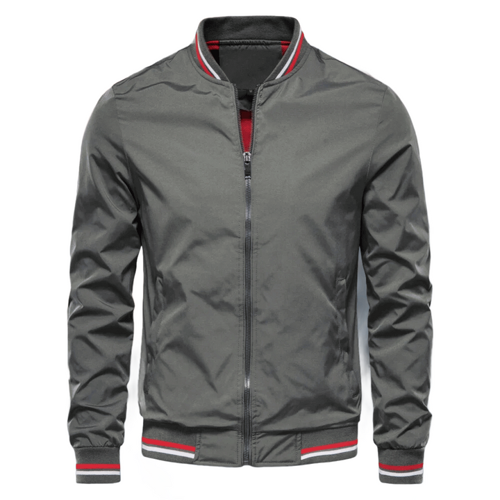 Noam – Klassische Bomber Jacke Mit Gestreiftem Besatz