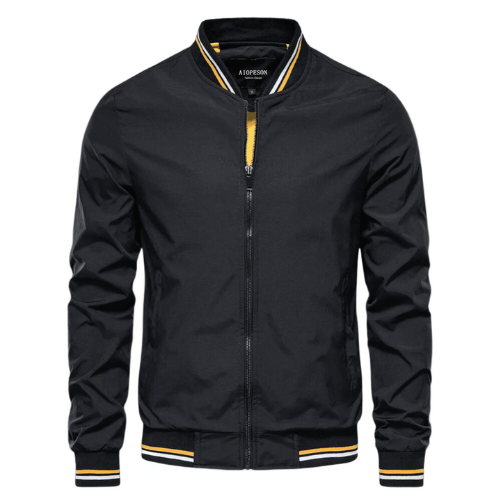 Noam – Klassische Bomber Jacke Mit Gestreiftem Besatz
