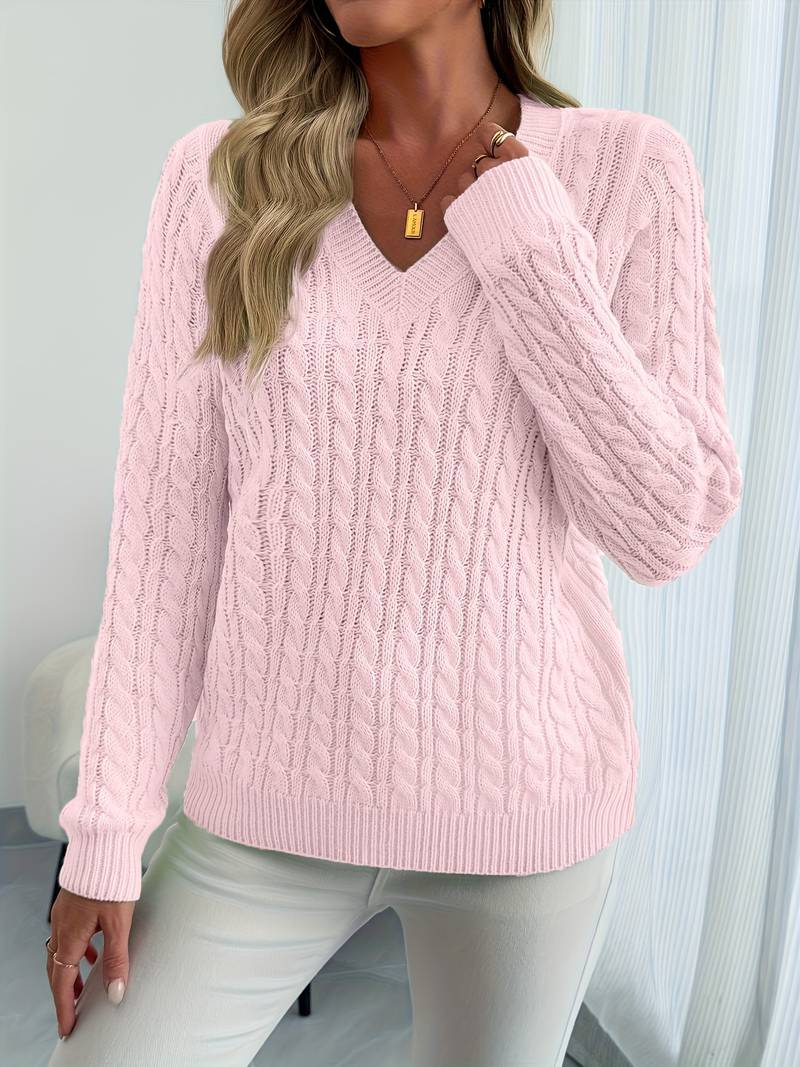 Sivanit - Langärmeliger Strick Pullover Mit Rippmuster