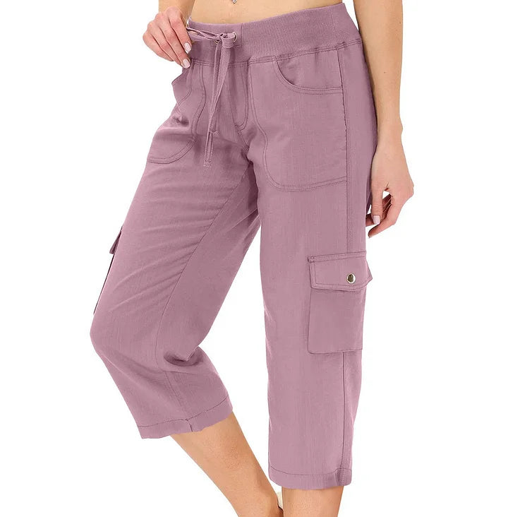 Mileni - Bequeme Caprihose Mit Hoher Taille Und Praktischen Taschen